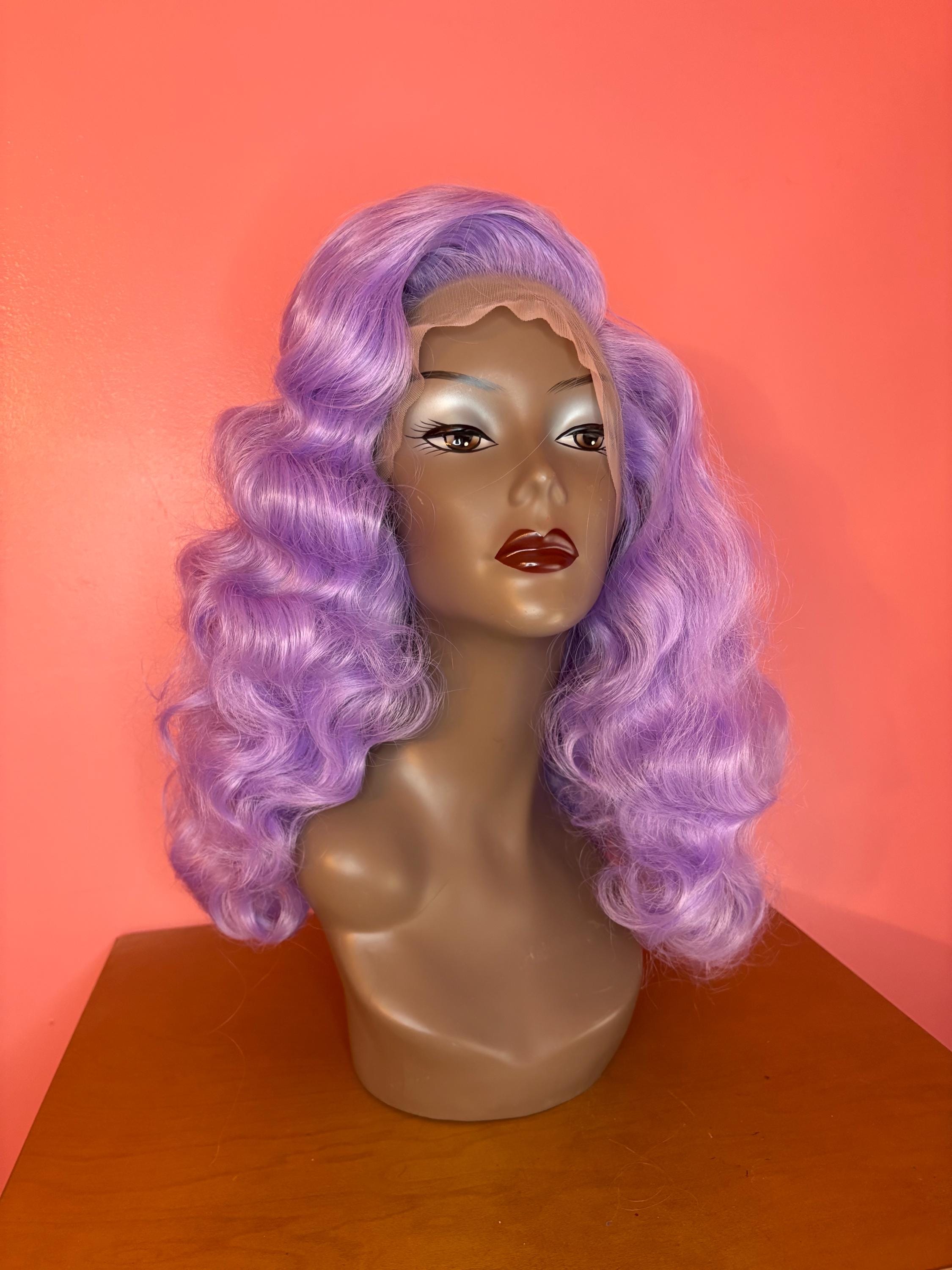 Curly Lavender Wig - Etsy display picture 1