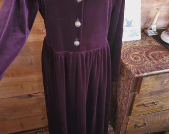 Vintage Avon Style Velvet Maxi Dress Burgundy size 1x