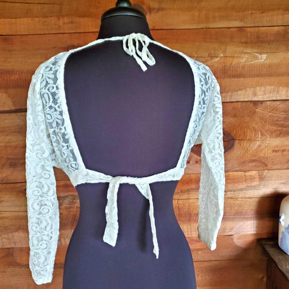 White Lace Choli Tribal Belly Dance Costume View 3