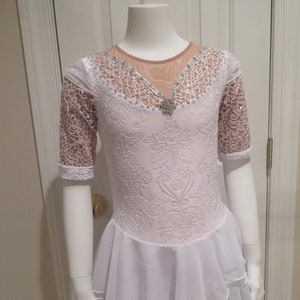 Girls Figure Skating Dress - "Snowy Night" - Size 12