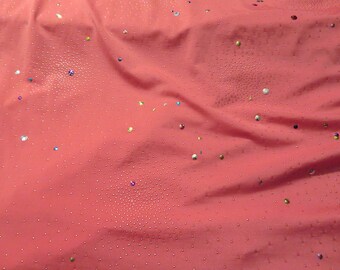 Pink stretch with sparkle dots - priced by the yard - 4.25 yard piece