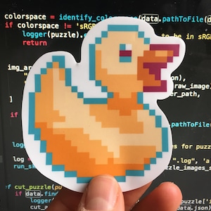 Rubber Duck Debugging Sticker - Vinyl Laptop Decal - Computer Programming Decor - Computer Science Art - Developer & Programmer Gift