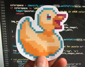 Rubber Duck Debugging Sticker - Vinyl Laptop Decal - Computer Programming Decor - Computer Science Art - Developer & Programmer Gift