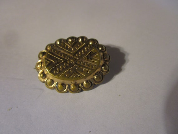 19th C Antique Edwardian Fancy Engraved Gold Fill… - image 1