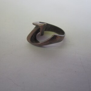 Antique Sterling Silver Retro Modern Stylized Arrow Statement Ring