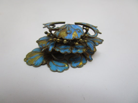 Qing Dynasty Kingfisher Feather Hair Pin Antique … - image 3