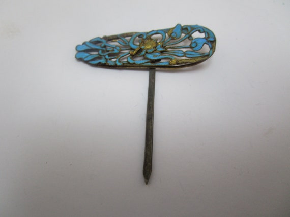 Qing Dynasty Kingfisher Feather Hair Pin Antique … - image 1