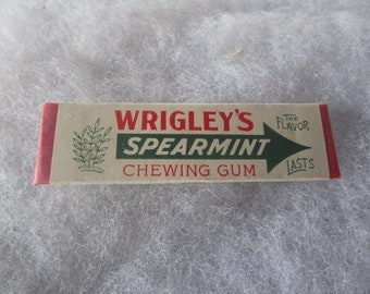 1940's Rare Stick of Wrigley's Spearmint Chewing Gum in Original Wrapper