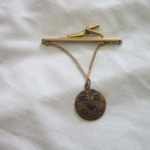 Vintage Retro Anson Tie Bar World Globe