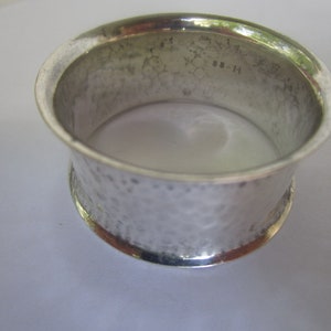 Antique Arts & Crafts Hammered Sterling Silver Alvin Napkin Ring
