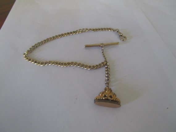 Antique Victorian Gold Filled Pocket Watch Chain … - image 1