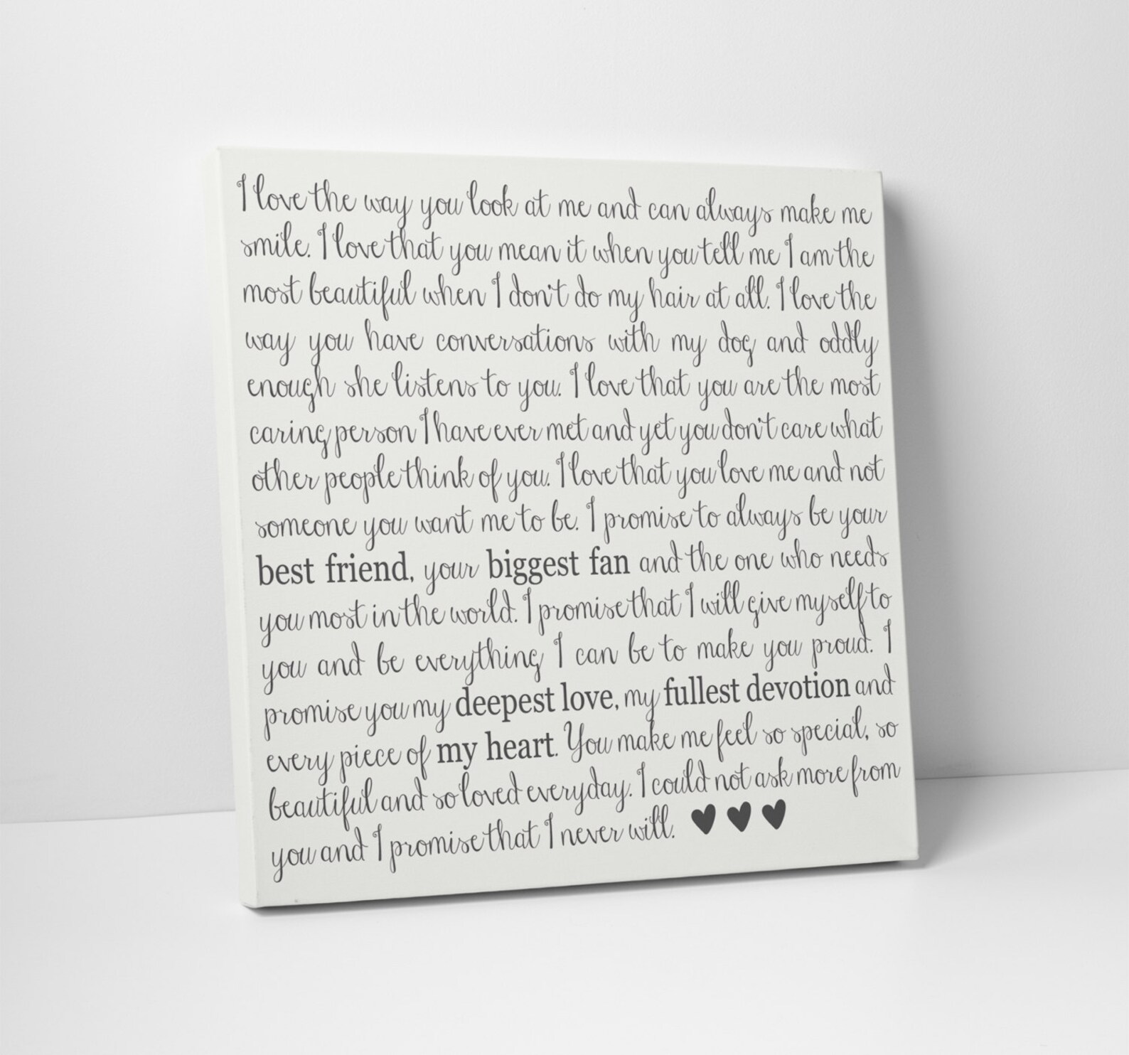 Wedding Vow Art Premium Canvas Etsy