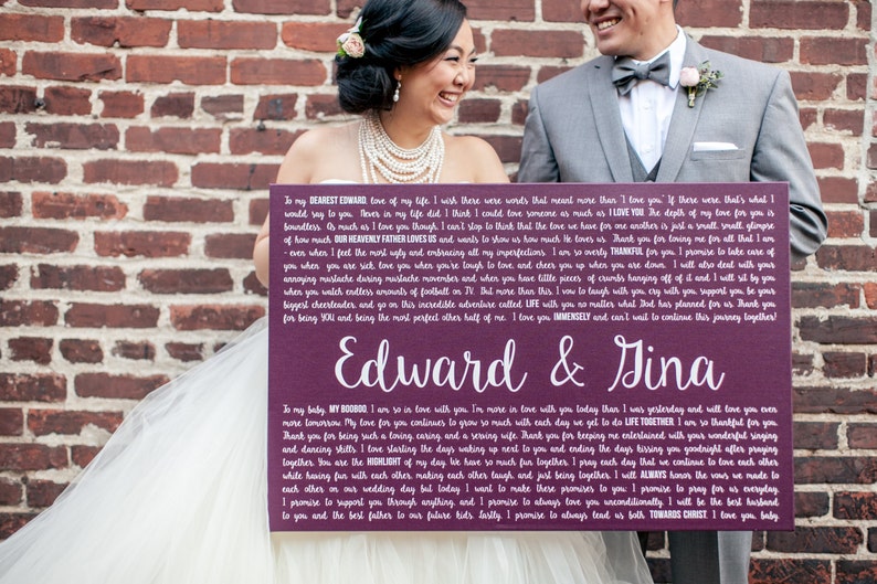 Cotton Anniversary Gift on Cotton Canvas for Him for Her Etsy