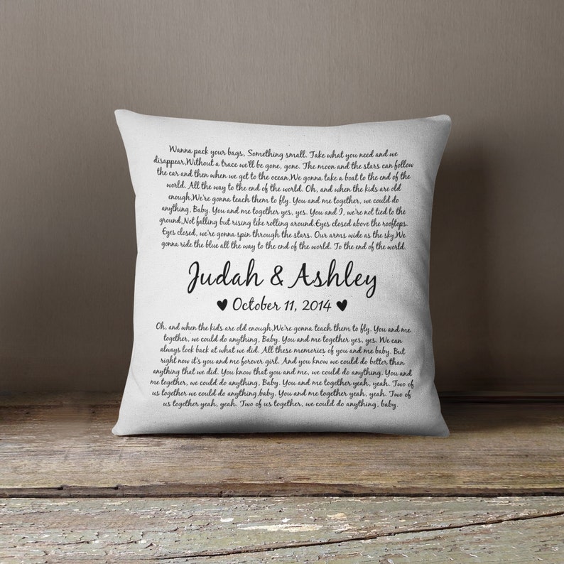 Wedding Vows Square Throw Pillow Valentines Day Gift Etsy
