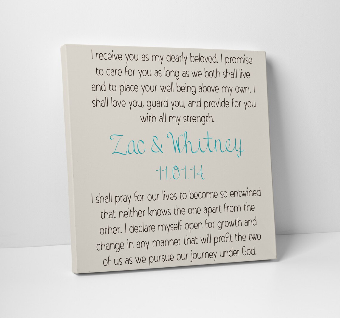 Rustic Wedding Vows Canvas Etsy