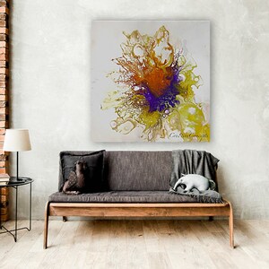 Original Abstract Fluid Art Painting on Canvas Wall Art Colorful Wall Decor