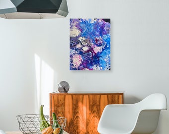 Original abstrakte Fluid Kunst Malerei auf Leinwand WandKunst bunte Wand-Dekor