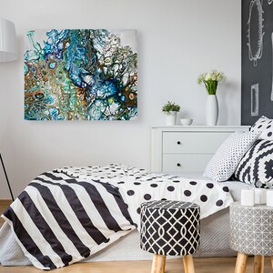 Original Abstract Fluid Art Painting on Canvas Wall Art Colorful Wall Decor