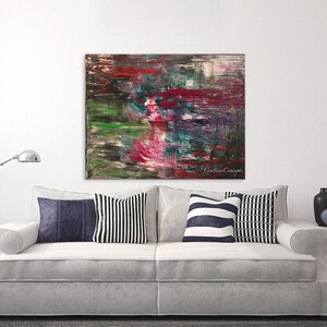 Original Colorful Chaotic Abstract Fine Art Acrylic Painting on Stretched Canvas