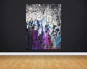 Original Abstract Fluid Art Painting on Canvas Wall Art Colorful Wall Decor