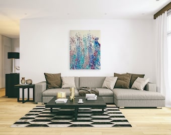 Original Abstract Fluid Art Painting on Canvas Wall Art Colorful Wall Decor