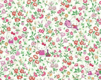 Liberty Japan x Hello Kitty | Tana Lawn | Playground | Pink & Green