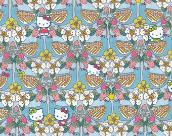 Liberty Japan x Hello Kitty | Tana Lawn | Strawberry Day | Light Blue