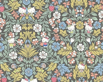 Liberty Japan x Hello Kitty | Tana Lawn | Orchard Friends | Black & Green