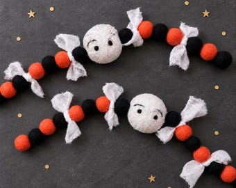 Halloween-Girlande aus Wollfilz | Mumie