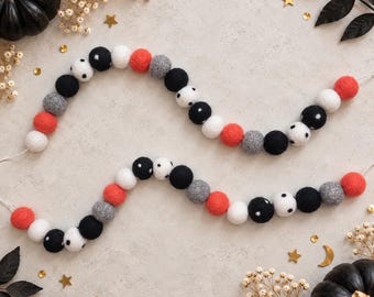 Halloween-Girlande aus Wollfilz | Halloween-Mond