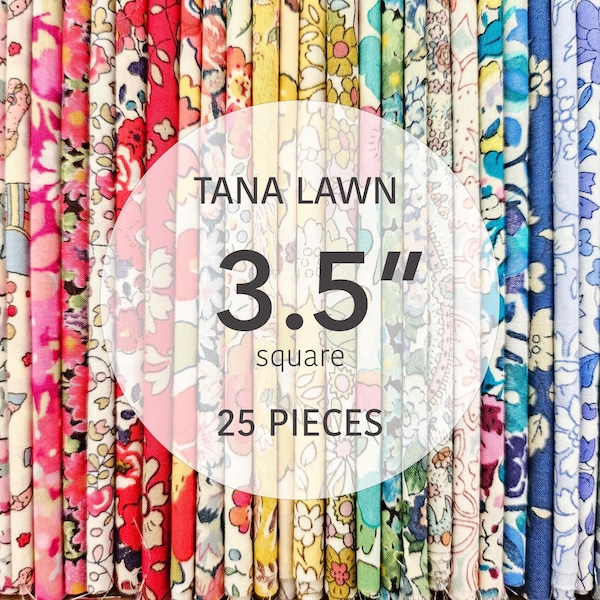 Liberty Tana Lawn - 3.5" square Set - 25 pieces - Assorted Color