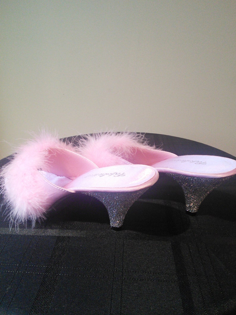 Pink Wedding Slippers Strass Shoes Feather Slippers Crystal | Etsy