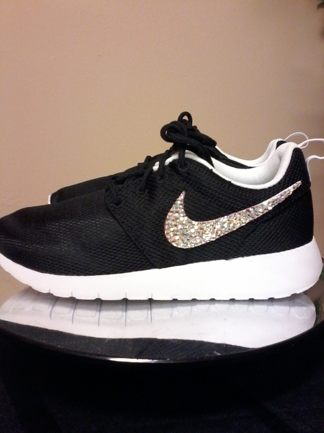 black nike with sparkle swoosh