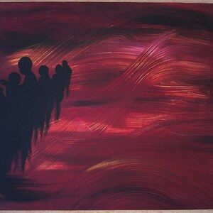 Fine art 24 x 30 x 0.3 cm Acrylic abstract painting on canvas board &quot;Souls&quot; ORIGINAL Artwork by Luna Amoris