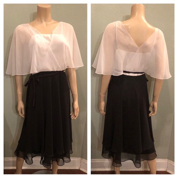 white on top black on bottom dresses