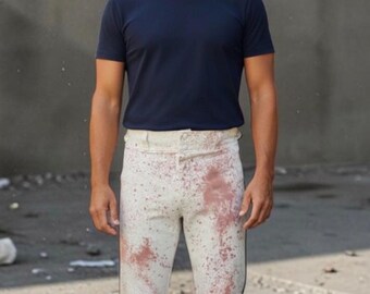Calças de beisebol Spanjian masculinas vintage Zombie Bloody / Grandes / Estilo calcinha curta
