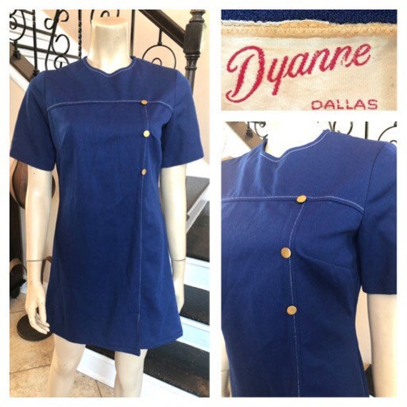 Cool Vintage 60s / 70s Dyanne of Dallas Blue Mini… - image 1