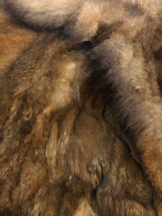 Cool Vintage 70s Multicolor Brown Rabbit Fur Coat… - image 3