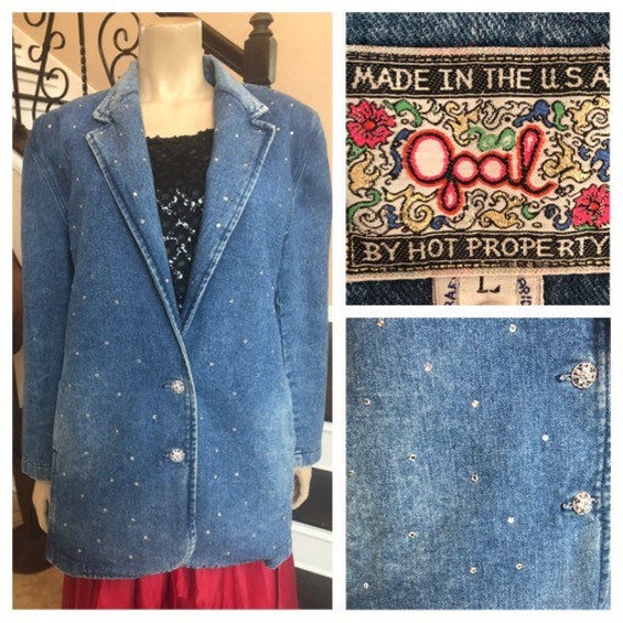 Cool Vintage Oversized 80s / 90s Jean Jacket by O… - image 1