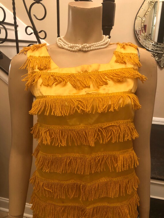 Cool Vintage Gold Fringe 70s Disco does 20s Flapp… - image 2