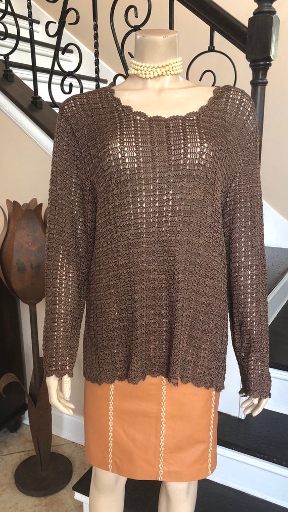 Cool Vintage Double D Ranch wear Brown Pullover W… - image 3
