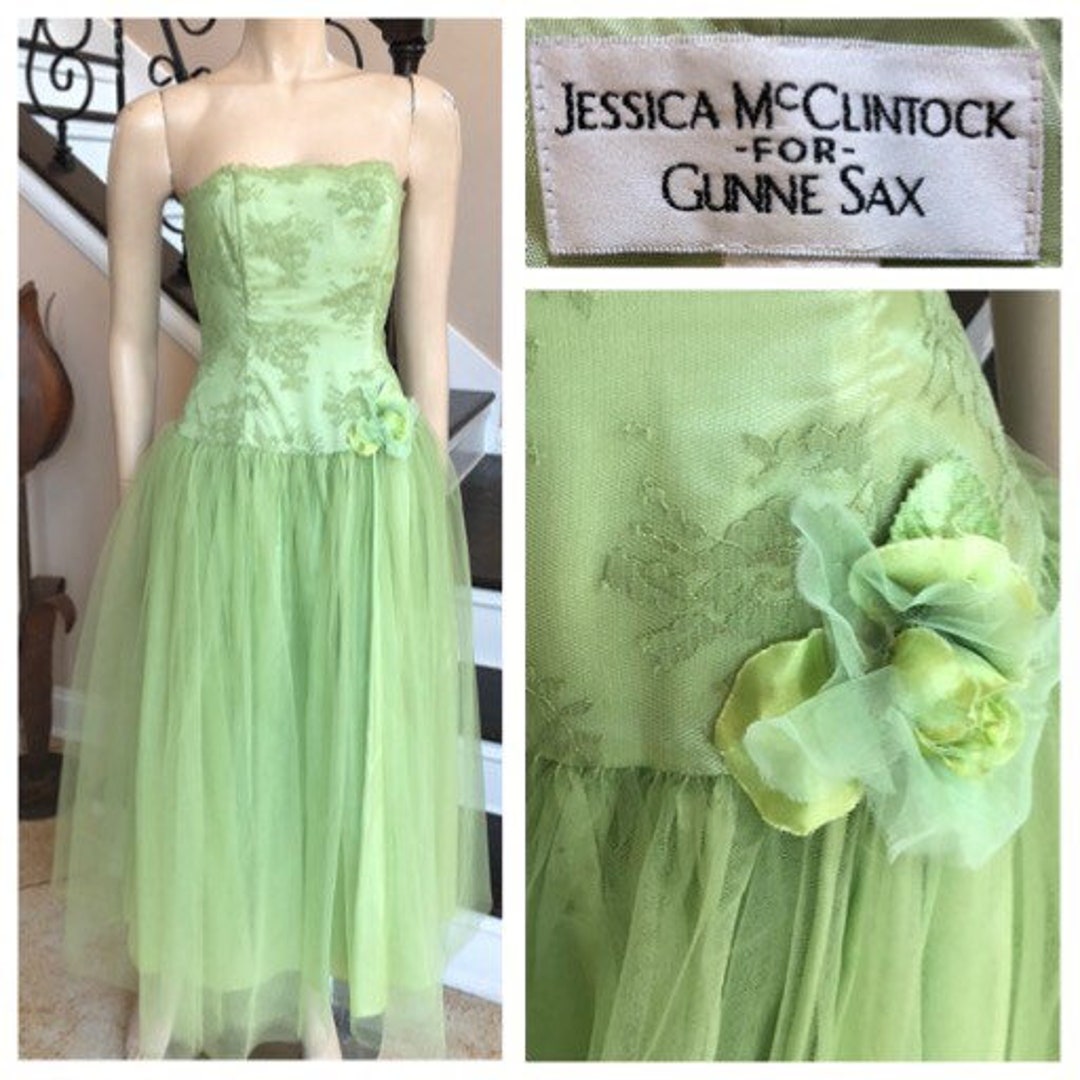 Beautiful Vintage Jessica Mcclintock Gunne Sax Strapless Prom Dress in ...