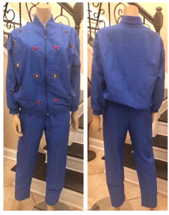 Fun Vintage 80s / 90s Gepetto Blue Tracksuit Jack… - image 9