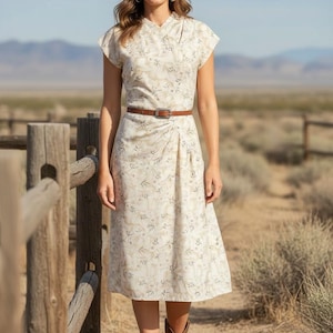white christmas dresses Western lady big collar long dress – remulia