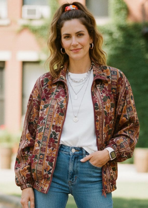 Cool Vintage 90s Stunt Sports Silk Track Jacket With Burgundy