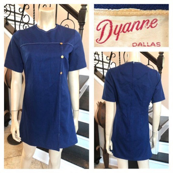 Cool Vintage 60s / 70s Dyanne of Dallas Blue Mini… - image 5