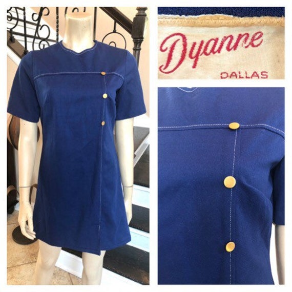 Cool Vintage 60s / 70s Dyanne of Dallas Blue Mini… - image 3