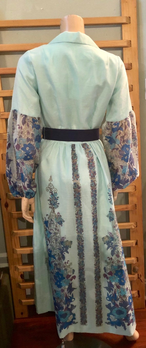 Gorgeous Vintage 70s Blue Alfred Shaheen Hawaii d… - image 8