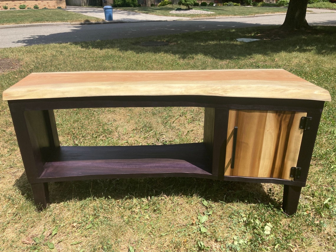 Live Edge Entertainment Unit TV Stand Credenza Shelf Table Television