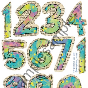 Large Collaged Numbers for Daily Journaling, Days of the Month Multi ...